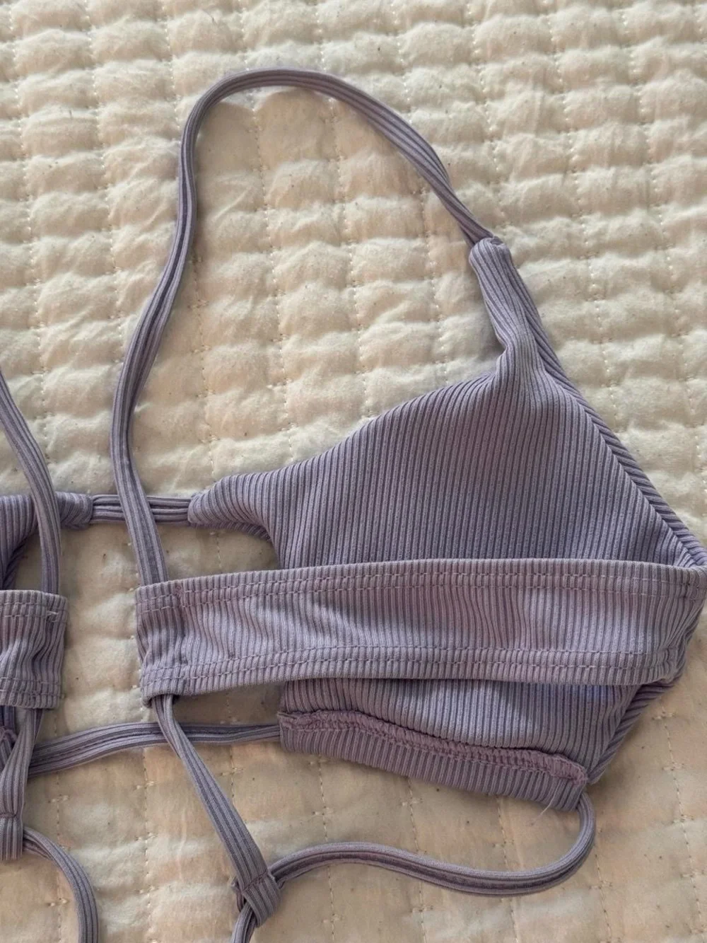 SHEIN light purple ribbed bikini top - Size M